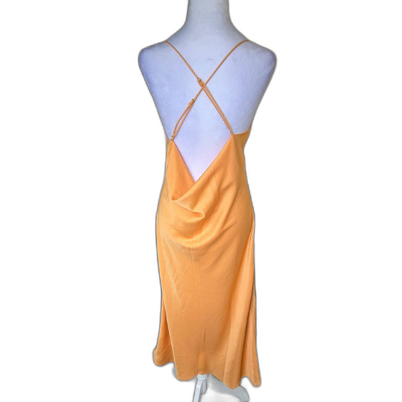 NWT Sage the Label Apricot Slip Midi Dress Criss Cross Back Minimalist Summer L - Picture 2 of 8